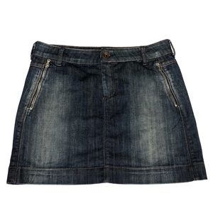 Max&Co Short Denim Skirt w/ Zipper Side Pockets